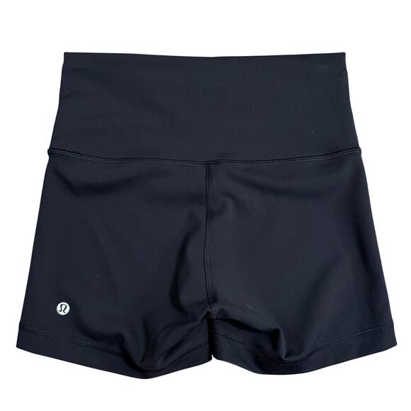 Lululemon Wunder Train Short High Rise 4” Everlux Biker Yoga Gym Black Size 6 - Picture 1 of 9